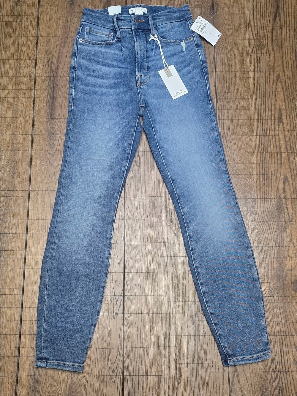 NWT Good American Good Waist Crop Skinny Jeans Indigo 326 Size 00/24